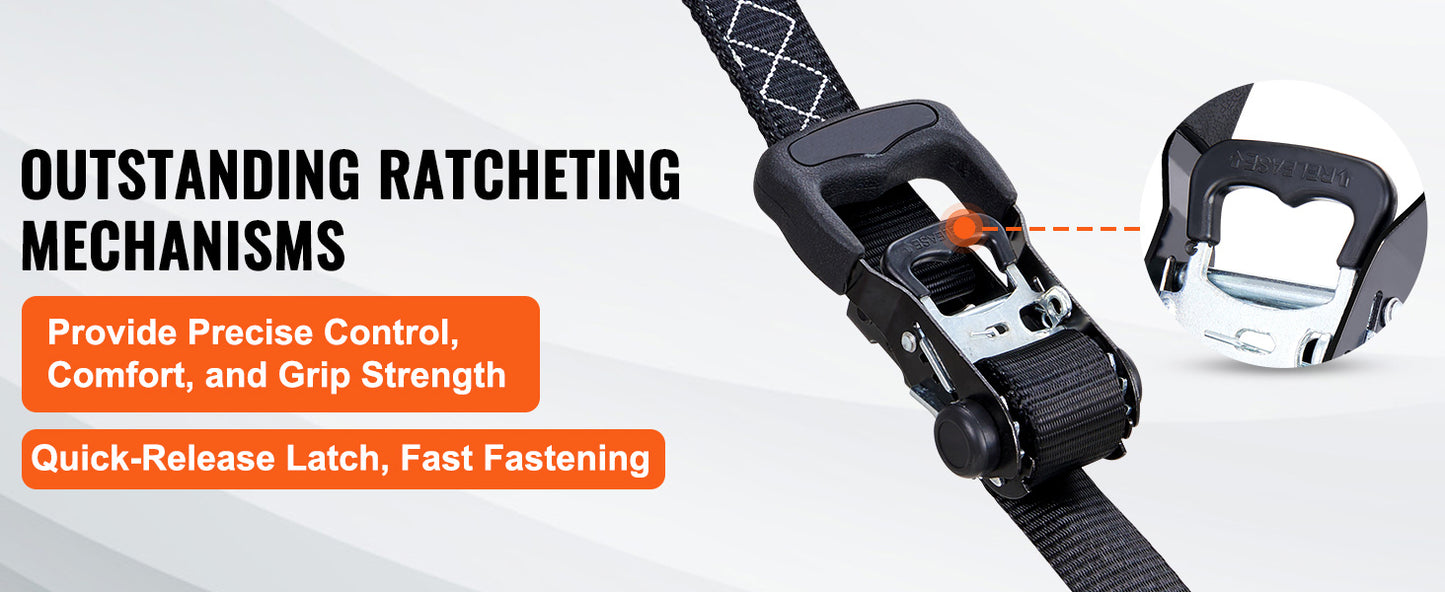 SucceBuy Trailer Ratchet Tie Down Straps With Padded Handles