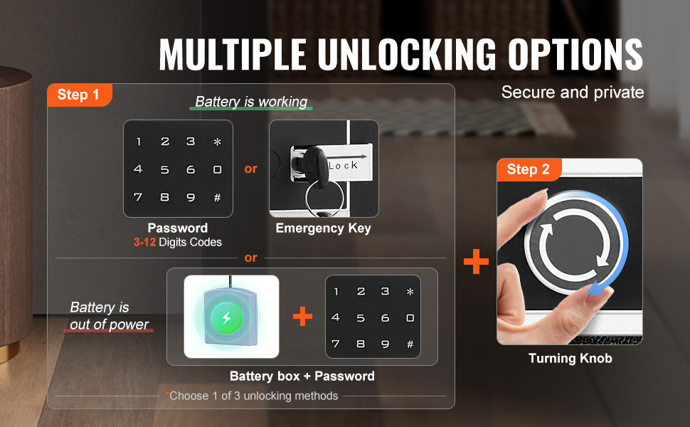 SucceBuy Safe Box with Key Lock Password and Fingerprint Access