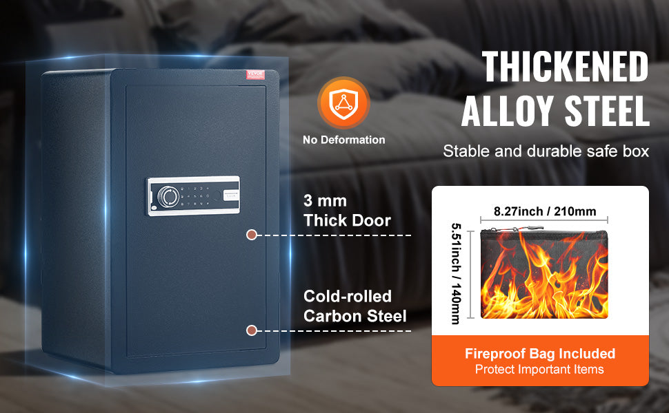 SucceBuy Safe Box with Key Lock Password and Fingerprint Access