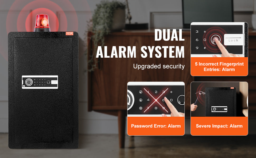 SucceBuy Safe Box with Key Lock Password and Fingerprint Access