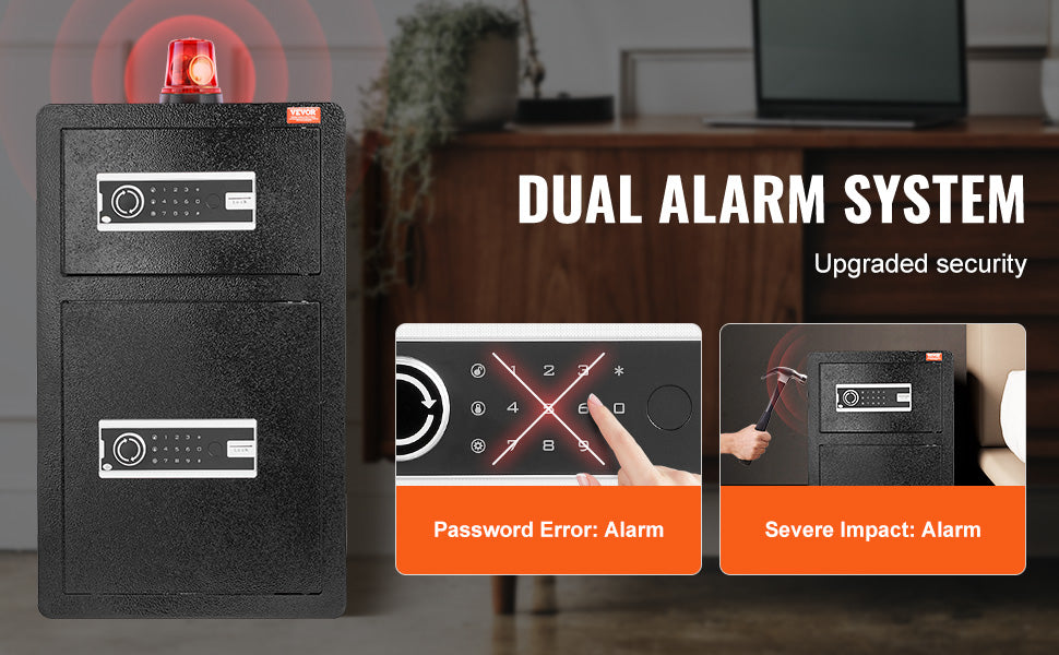 SucceBuy Safe Box with Key Lock Password and Fingerprint Access
