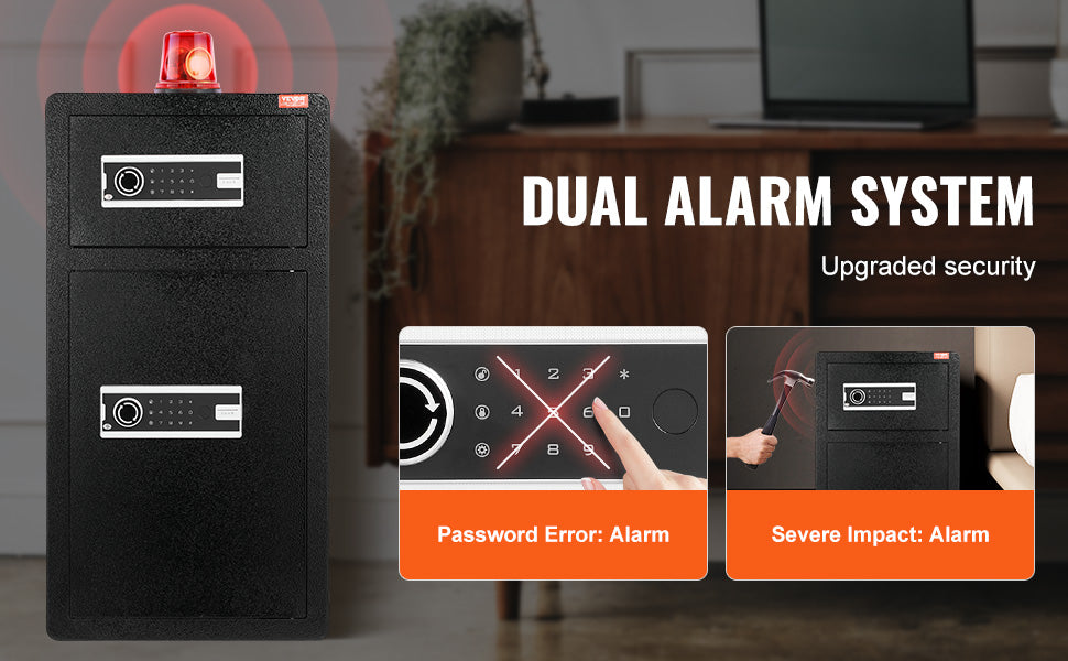 SucceBuy Safe Box with Key Lock Password and Fingerprint Access