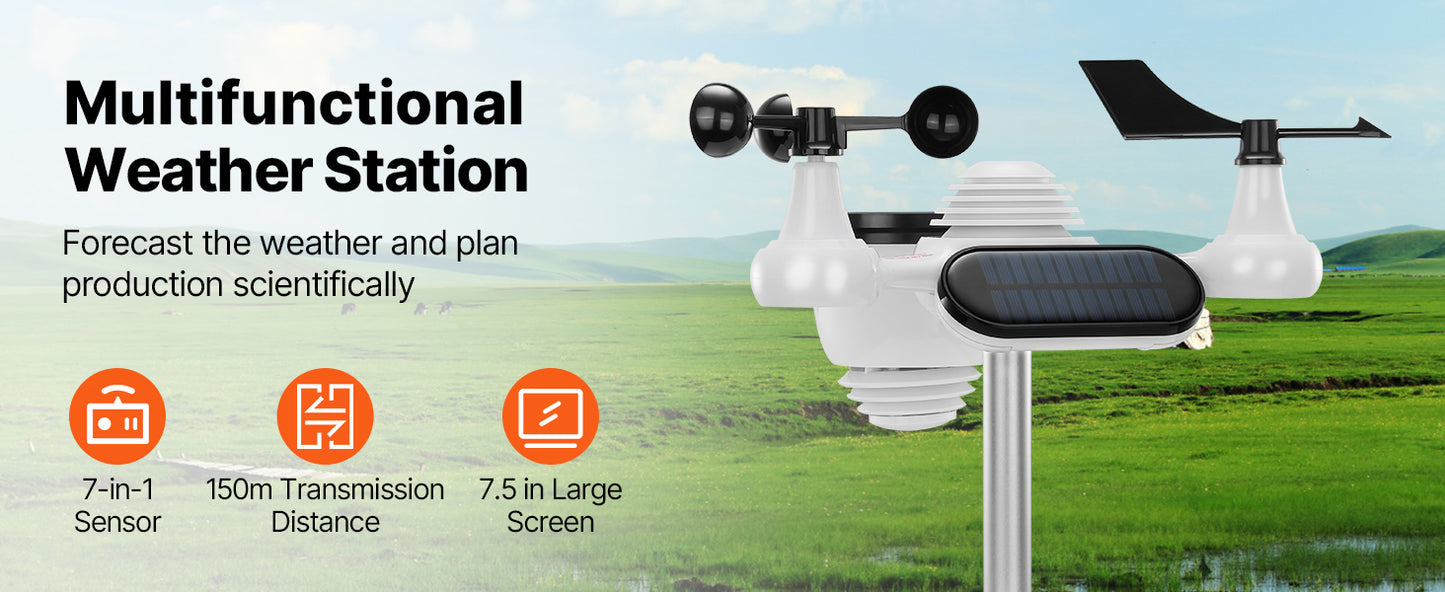 SucceBuy 7-In-1 Wireless Weather Station With Forecast And Alerts